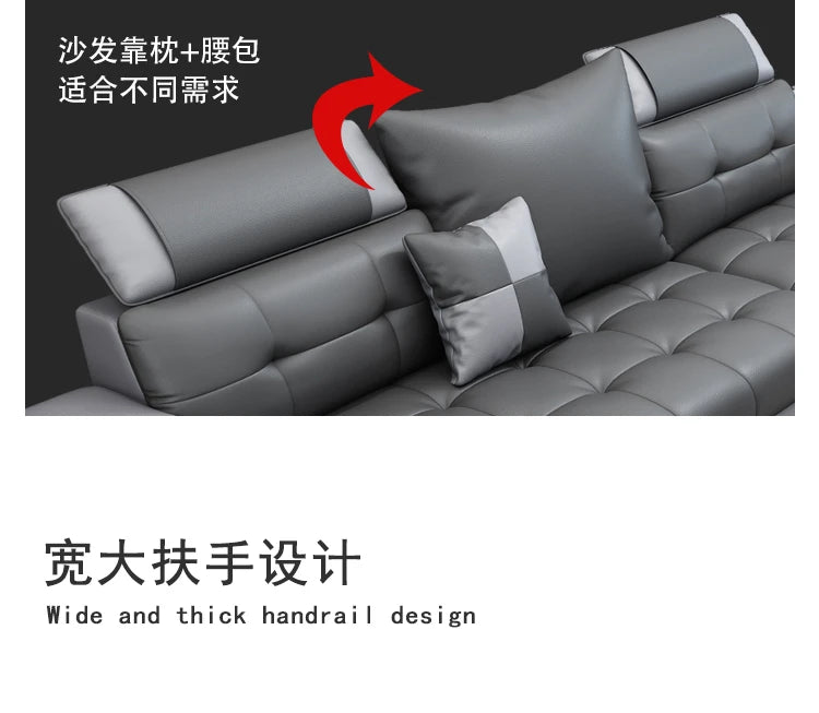 Latex Nano Three-Proof Fabric Sofa Modern Living Room — Slate Grey | KIMLUD