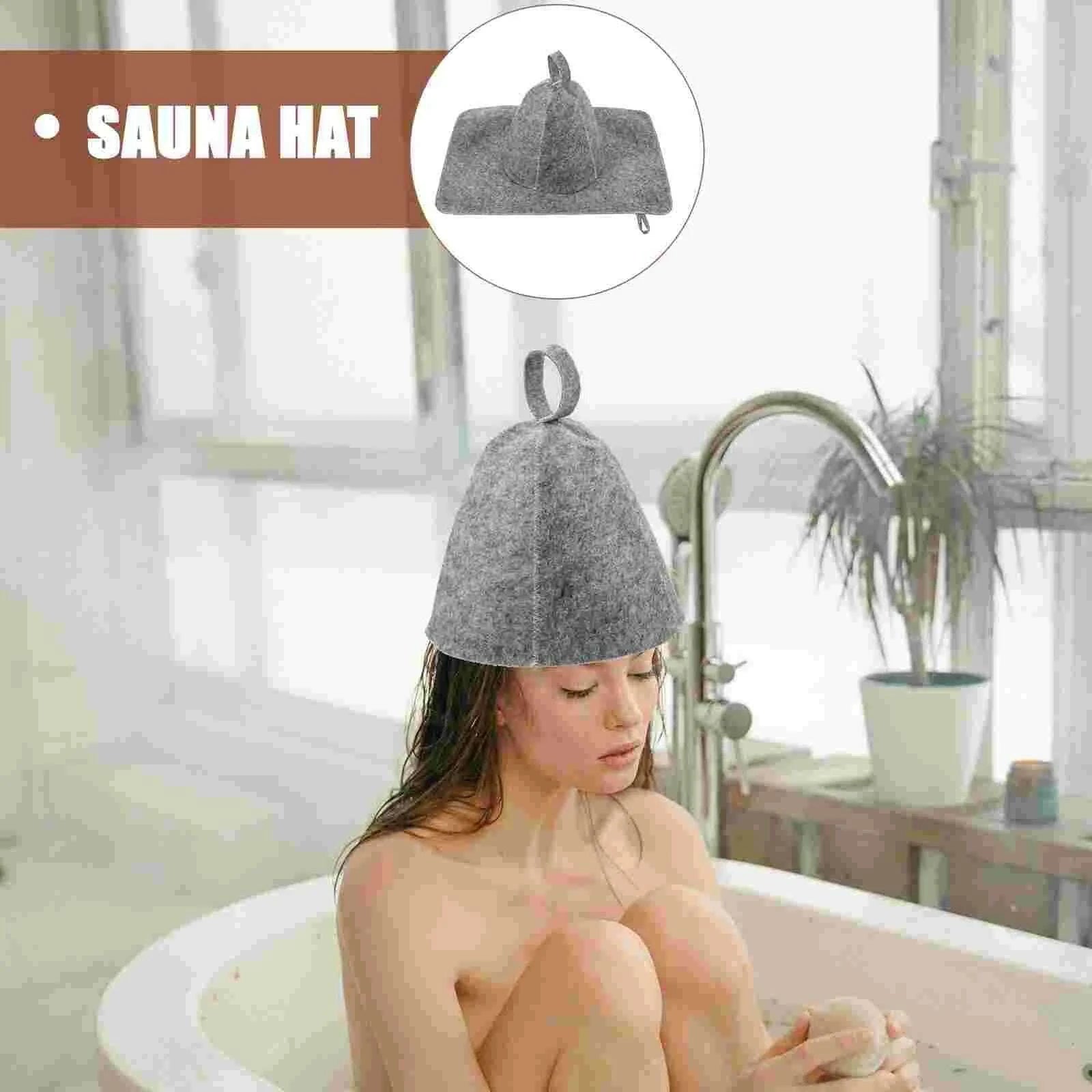 1-set-of-sauna-hat-and-pad-set-supple-felt-bathing-hat-kit-thickened-felt-sauna-hat-setkimlud-womens-fashion-34618611