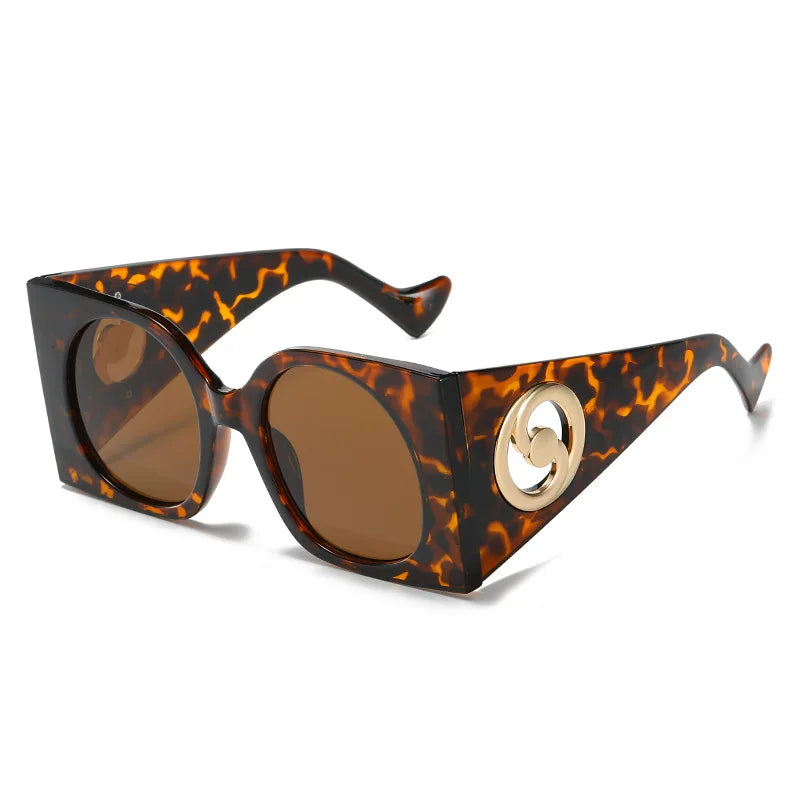 Polycarbonate Square Sunglasses — Green Amber | KIMLUD