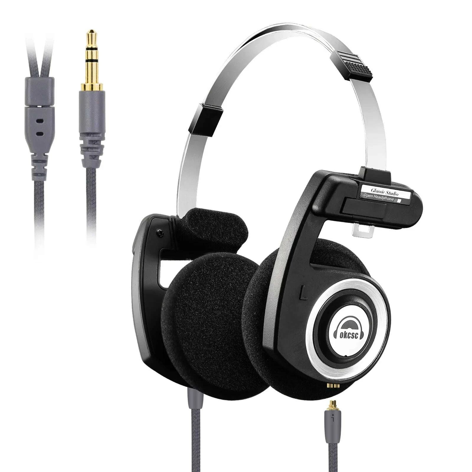 KIMLUD, OKCSC Retro 3rd Generation Headphone Wired/Wireless Earphones 40mm Driver Open End HiFi Headset Only Bluetooth Version 2-in-1, KIMLUD Womens Clothes