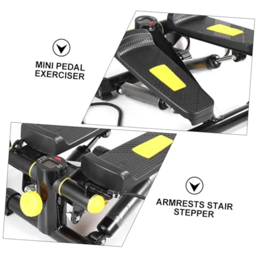 Pedal Exerciser Stepper Exercise Machine Home Pedal Exerciser Stainless Steel Plastic Armrests Stair Stepper