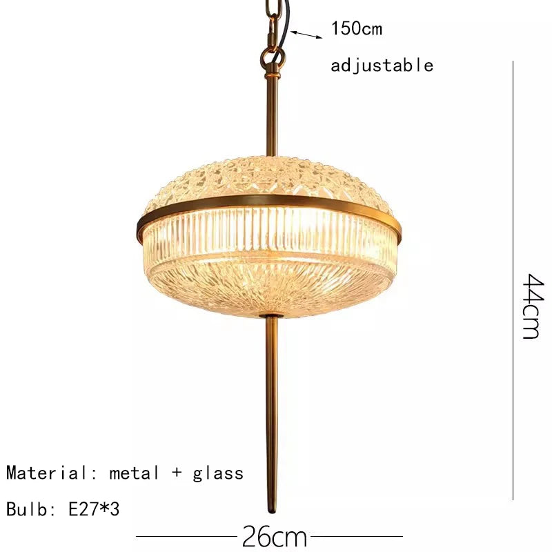 Champagne Glass Pendant Light Creative Hanging Lamp 3000K Gold Metal For Hotel Parlor Dining Room Bedroom