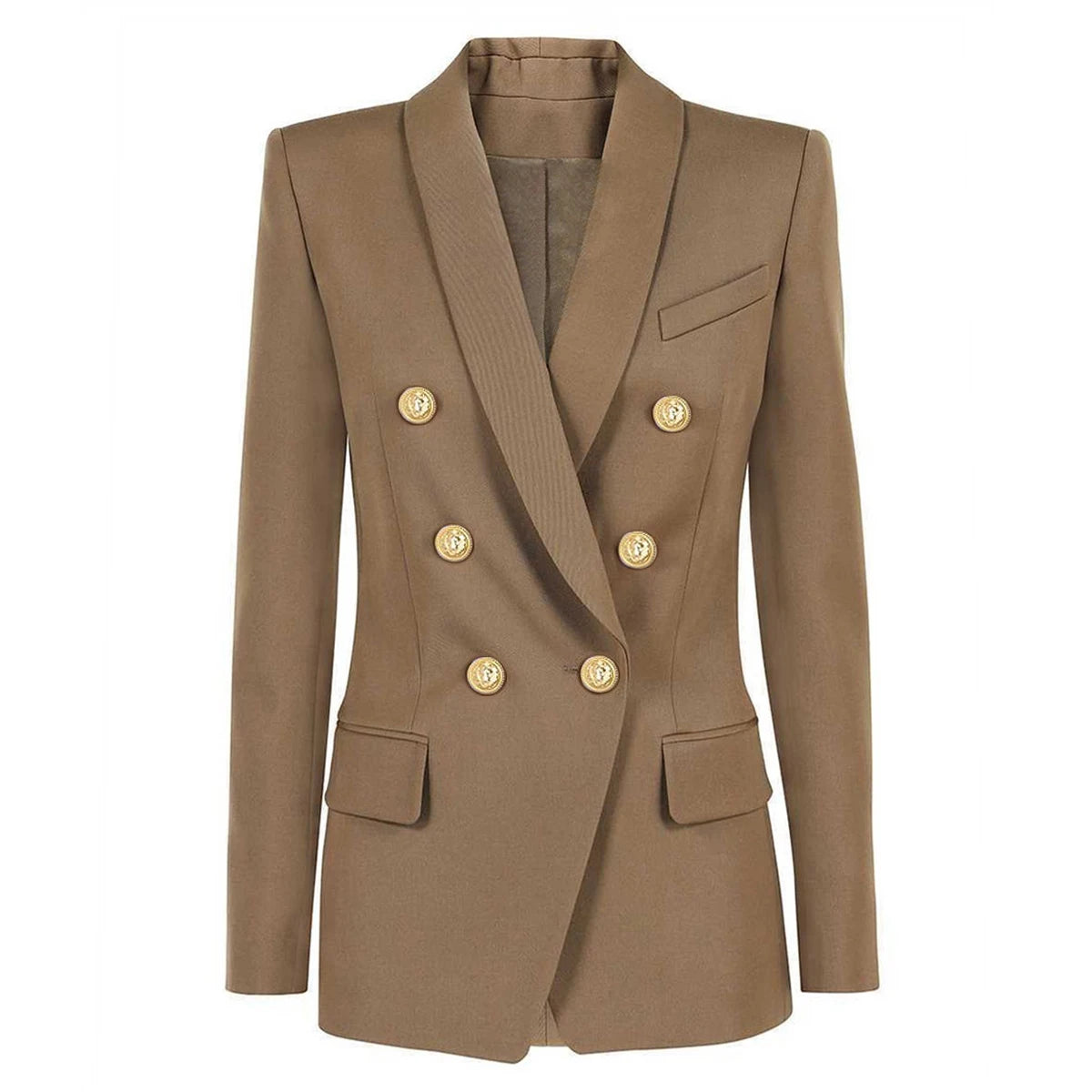 High-Quality Classic Fashion Temperament Suit Coat - Spring Autumn New Women's Commuter Green Fruit Collar Long Sleeve Coat