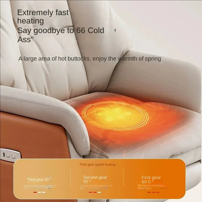 Ergonomic Chair Intelligent Electric Massage With Adjustable Lumbar, Popout Headrest — Taupe | KIMLUD
