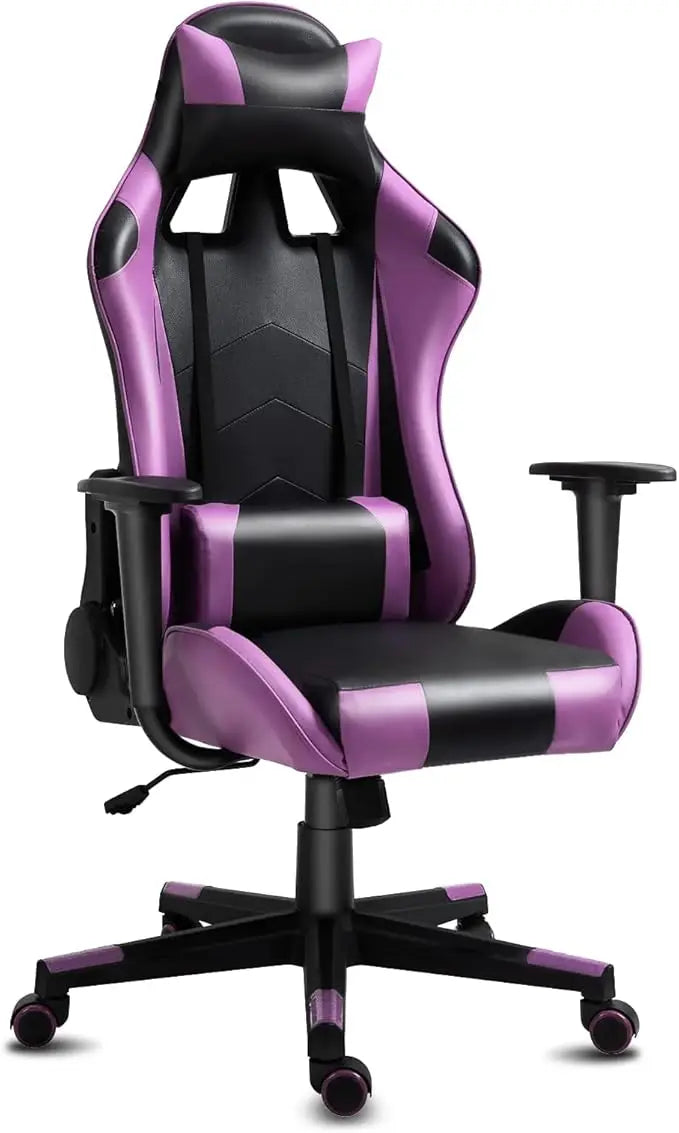 KIMLUD, Modern-Depo Gaming Chair Recliner, Ergonomic Swivel Office Computer Desk Chair with Headrest Lumbar Support, Black Purple, KIMLUD Womens Clothes