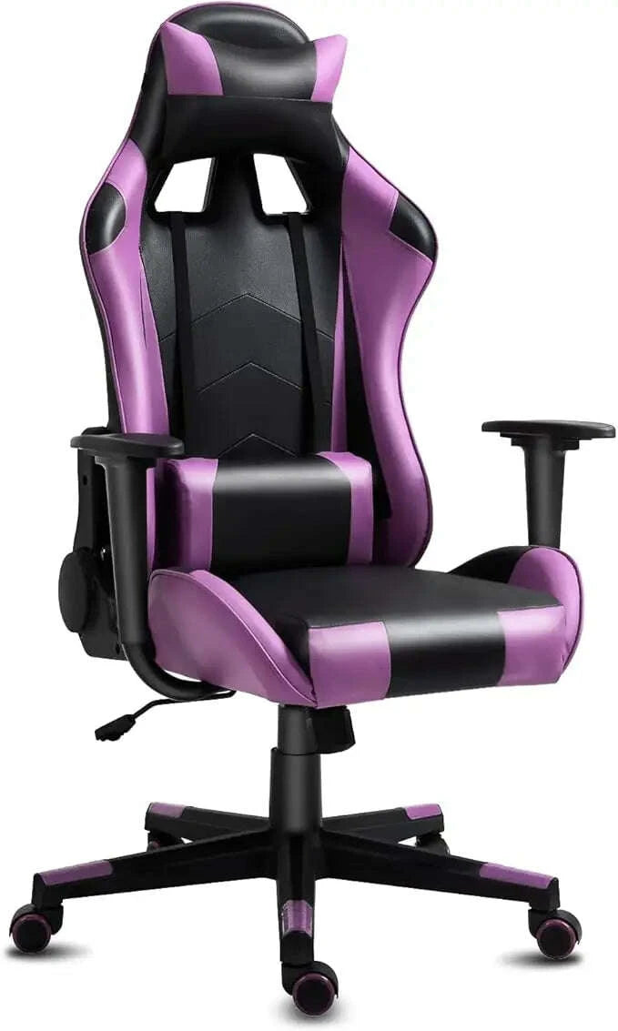 KIMLUD, Modern-Depo Gaming Chair Recliner, Ergonomic Swivel Office Computer Desk Chair with Headrest Lumbar Support, Black Purple, KIMLUD Womens Clothes