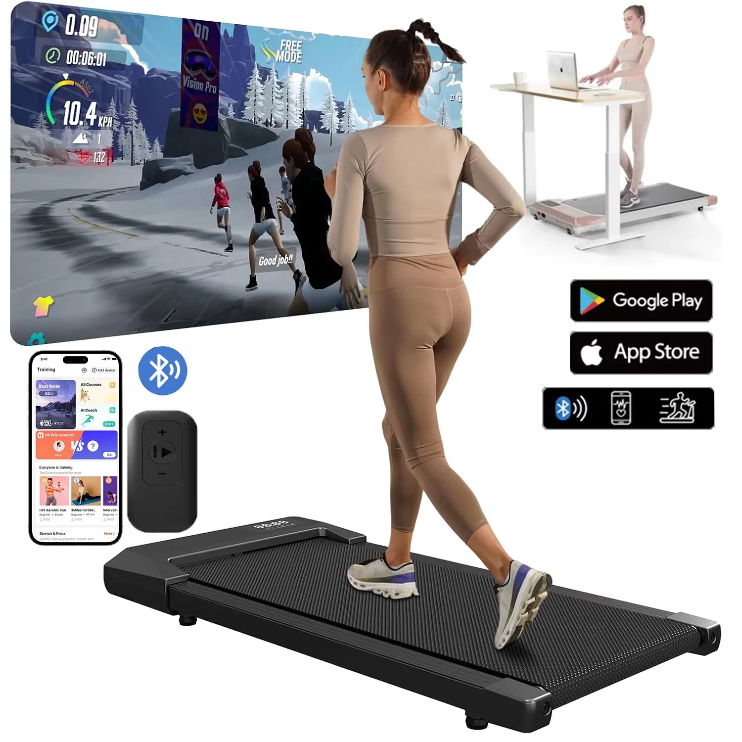 2-in-1 Treadmill Steel Frame 2.5HP Home Use Walking Running Exercise — Black | KIMLUD