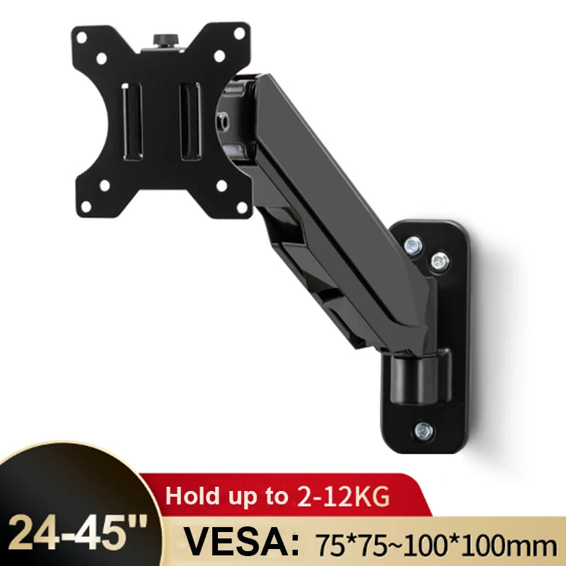 Wall Mount Swivel Tilt Rotation Full Motion Adjustable Articulating for Most 24-45" LED, LCD Monitor Wall Mount VESA 100x100mm