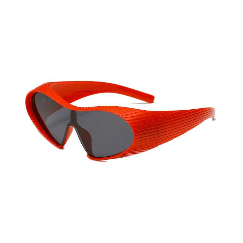 Futuristic Sunglasses Large Frame — Black | KIMLUD