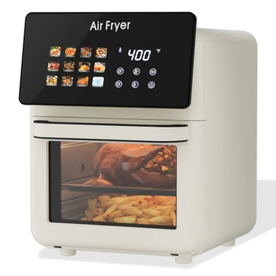 10L Large XL Pro Air Fryer Oven with Grill Combo for Kitchen Countertop Use 12-in-1 Smart Convection Ovens Air Fryer with Glass
