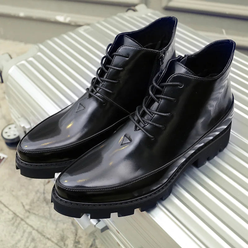 Boots – Platform – Ankle Boot With Lace-Up And Low Heel | KIMLUD