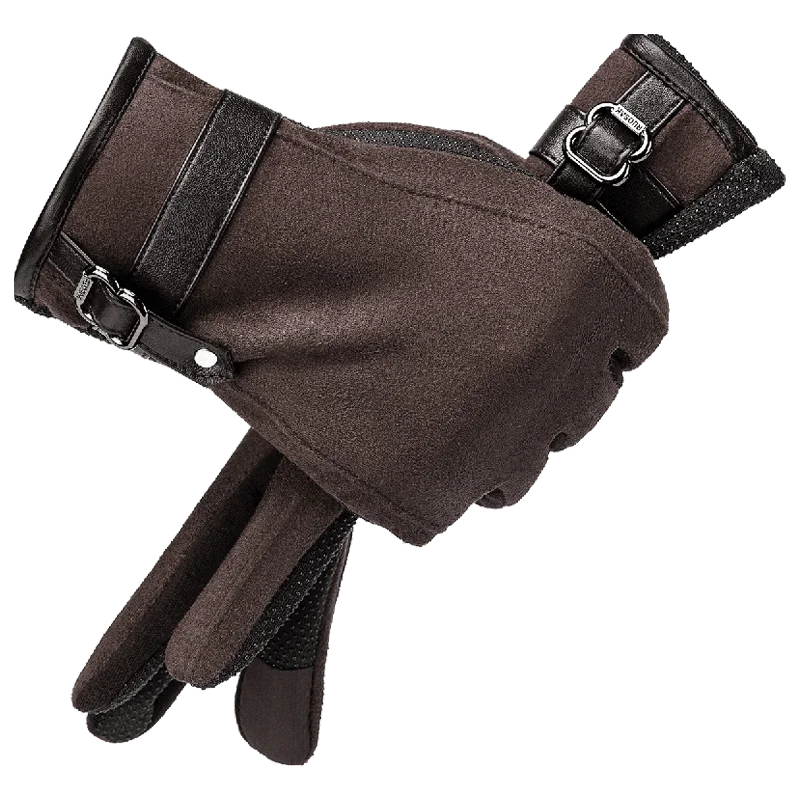 KIMLUD, BISON DENIM Winter Men's Cycling Gloves Outdoor Running Motorcycle Touch Screen Fleece Gloves Non-slip Warm Full Fingers Mittens, KIMLUD Womens Clothes