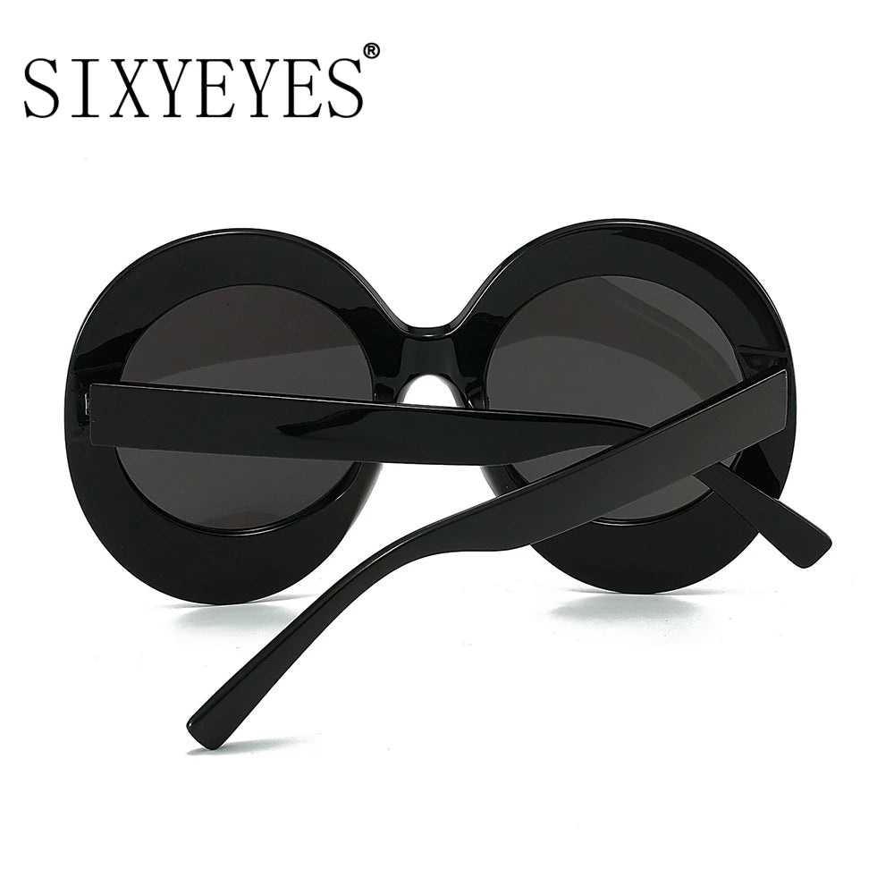 Premium Plastic Oversized Oval Sunglasses — Black | KIMLUD