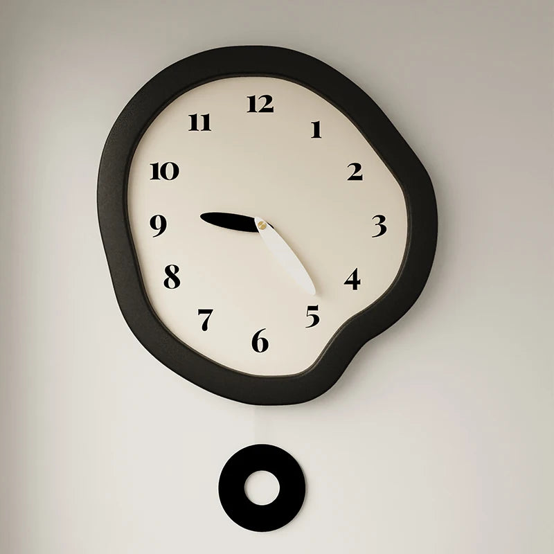 Acrylic Wall Clock Geometric — Black Ivory | KIMLUD