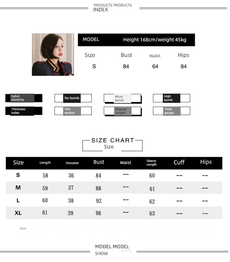 Women's Korean-Style Short Coat for Autumn and Winter Stand-up Collar Slim Fit