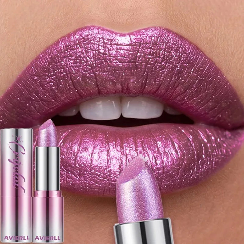 14 Colors Metallic Sparkle Lipstick Polarizing Glitter Shiny Lip Gloss Waterproof Long Lasting Gold Pearl Shine Sexy Lips Makeup