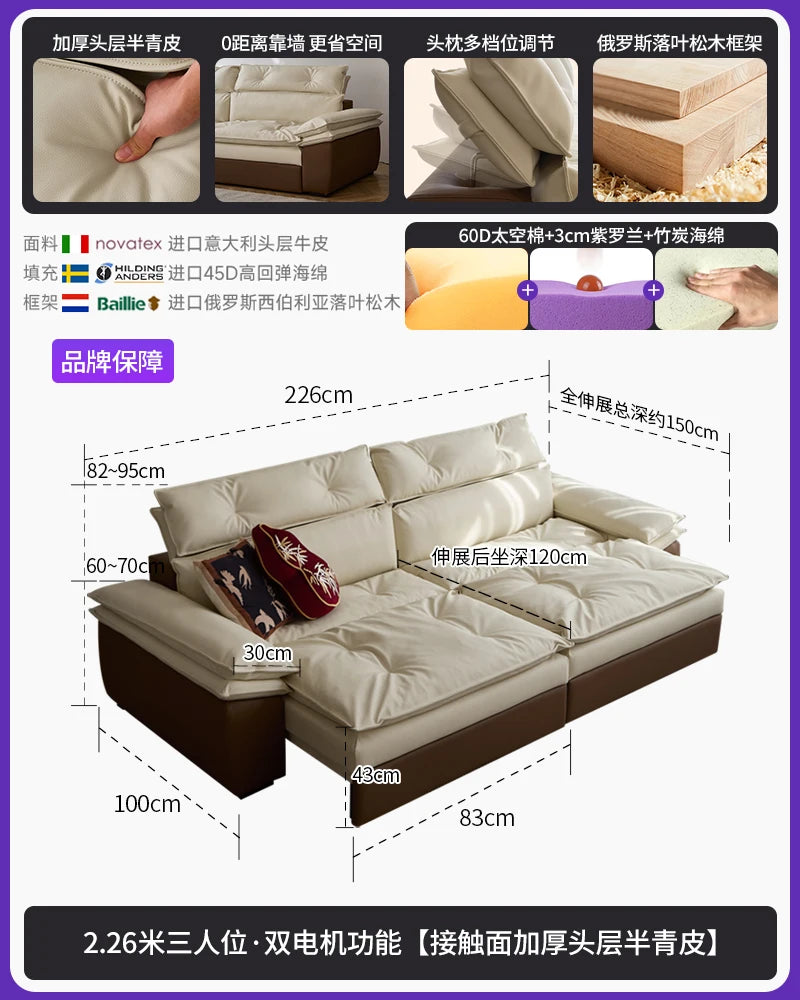 Minimalist L-Shaped Sofa With Multifunctional Design — Cream White | KIMLUD