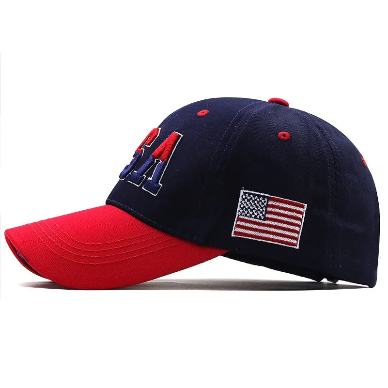 USA Embroidered Baseball Cap Washed Distressed Peaked Hats Adjustable Sunshade Casual Hats For Women Men