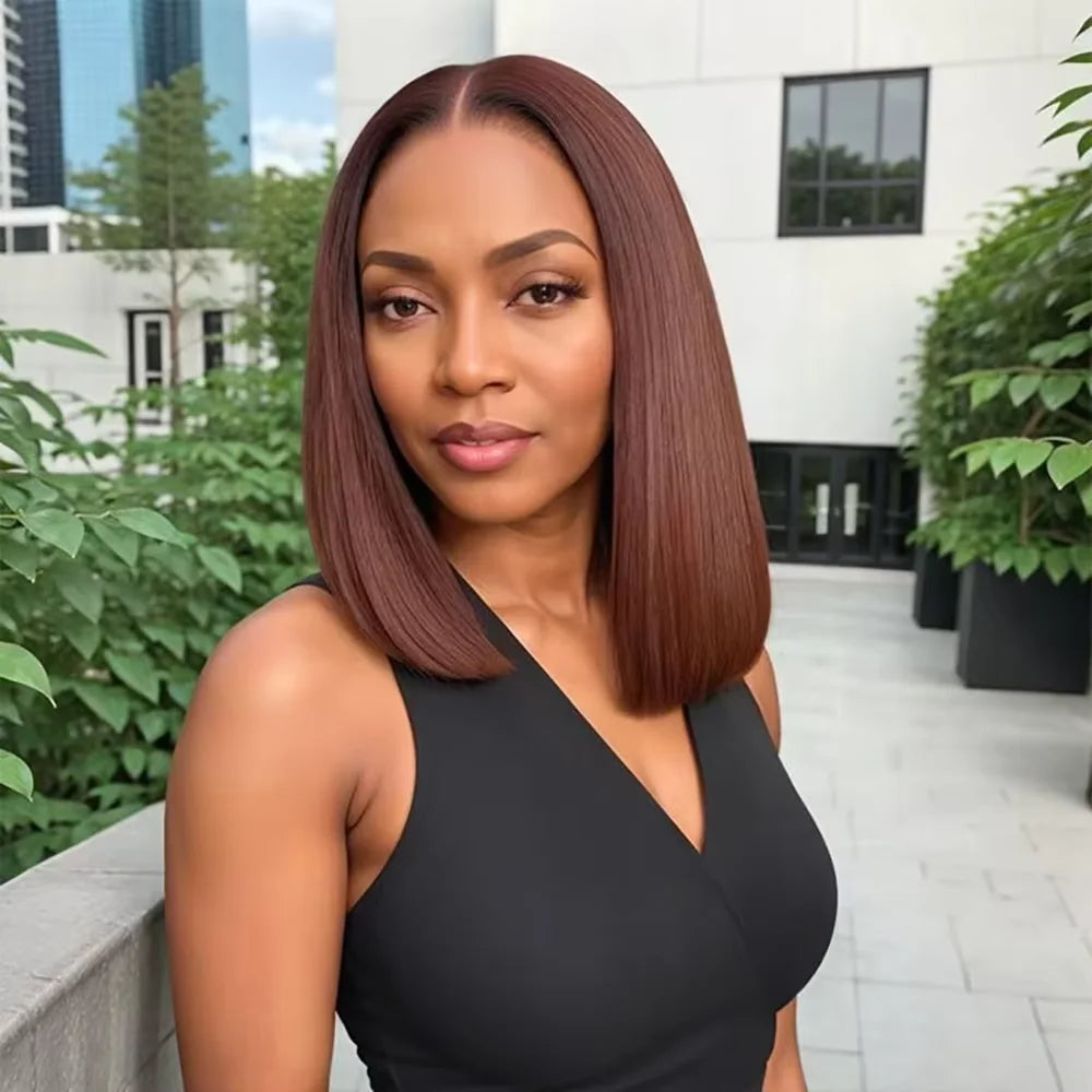 13x4 Frontal Wig - HD Transparent Lace - Chocolate Brown | KIMLUD