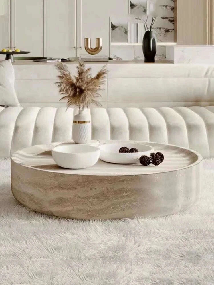 KIMLUD, Clear Japanese Industrial Simple Cute Space Saving Coffee Table Unique Mesas Bajas Living Room Furniture luxury Round Side Table, KIMLUD Womens Clothes