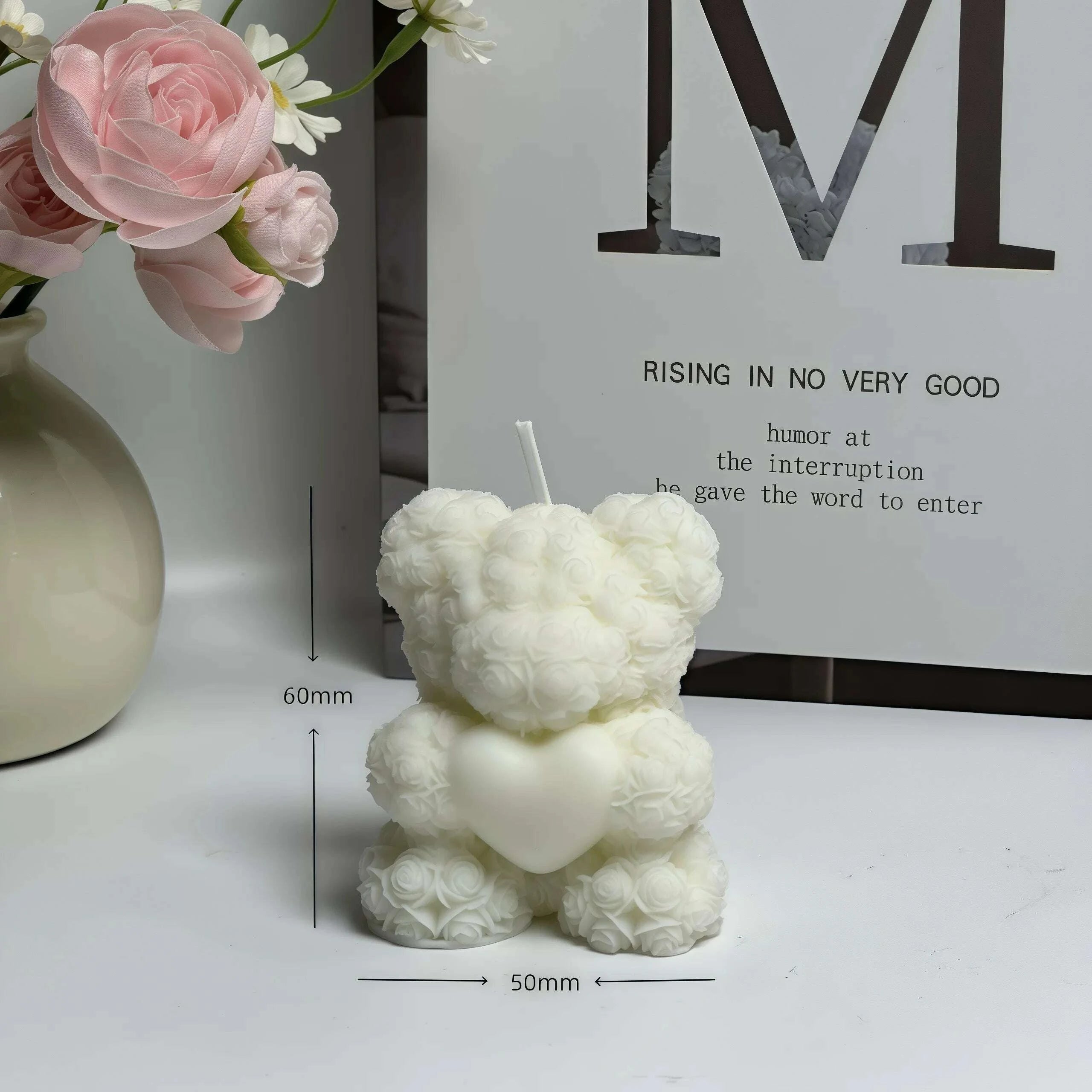 KIMLUD, Cute bear low-temperature scented candle, skin-friendly, couple handcrafted anti-scald, romantic scene props that can be torn of, KIMLUD Womens Clothes