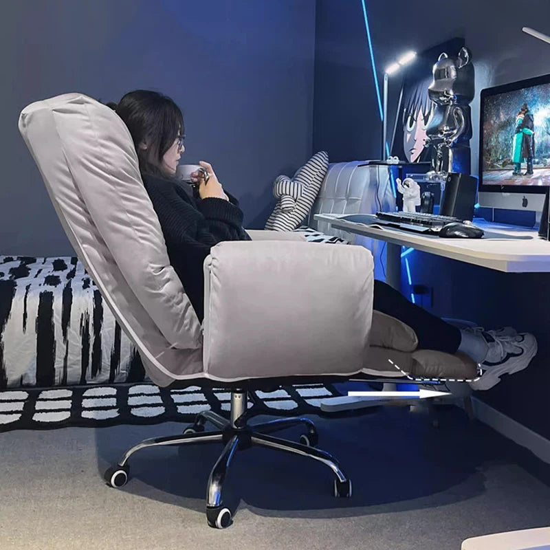 Relaxing Save Space Office Chair Minimalism Wheels Rolling Footrest Lightweight Office Chair Backrest Mobilya Library Furniture