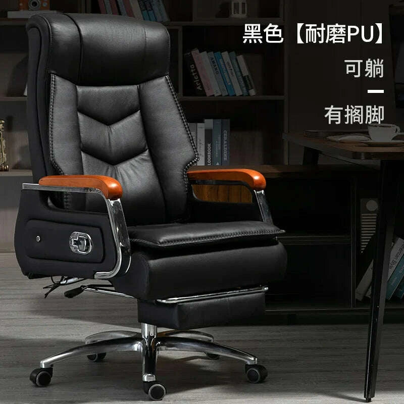 KIMLUD, Swivel Office Chair Recliner Vintage Leather Study Arm Office Chair Ergonomic Luxury Cadeira Para Computador Furniture Home, KIMLUD Womens Clothes
