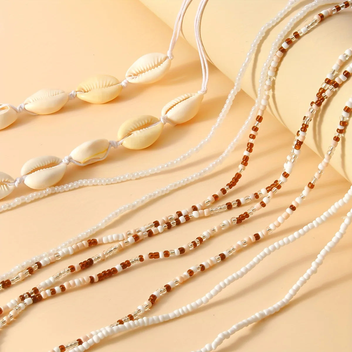 6Pcs Boho Starfish Pendant Seed Bead Beaded Waist Chain for Women Girls Beach Bikini Elastic Belly Belt Body Jewelry Accessories