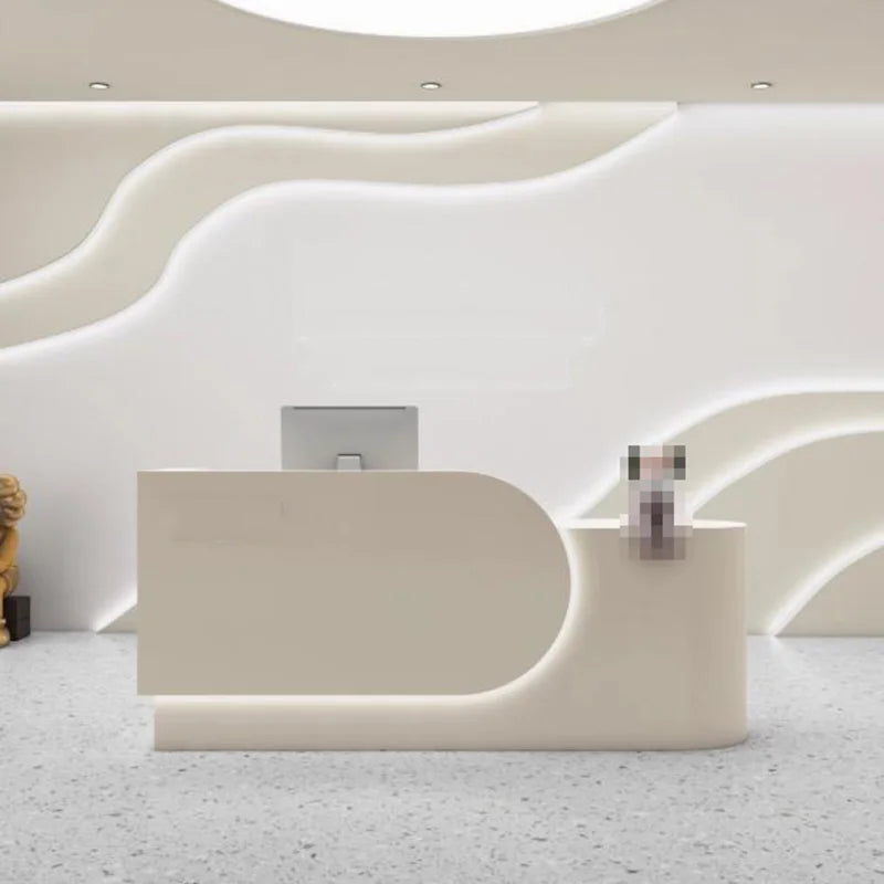 Best Organizers Reception Desks Design Display Drawer Beauty Reception Desks White Led Lights Comptoire Accueil Trendy Furniture