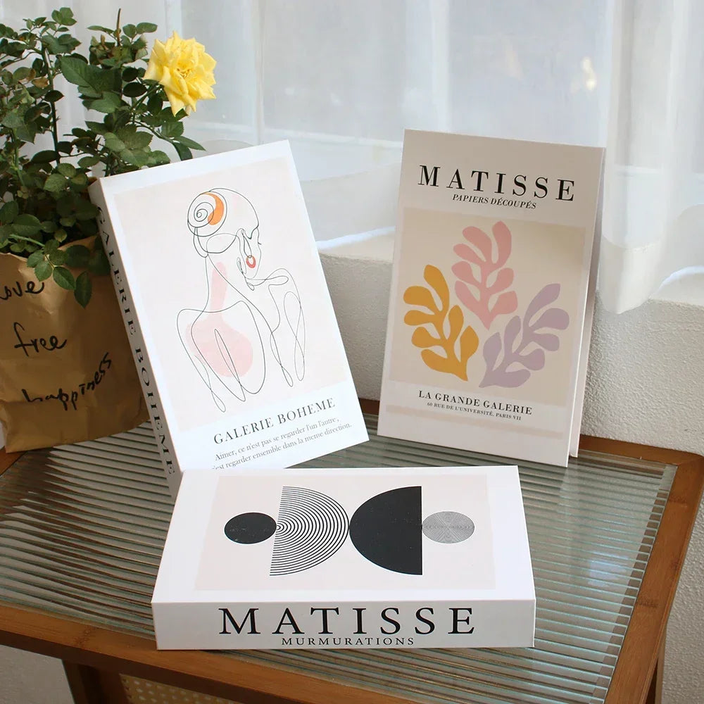 Foldable Faux Books Three-Piece Set for Couture Coffee Table Decor — Black | KIMLUD