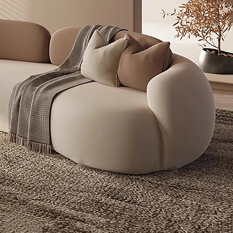 European Luxury Minimalist Contemporary Double Sofa Bed With Storage — Cream Ivory | KIMLUD