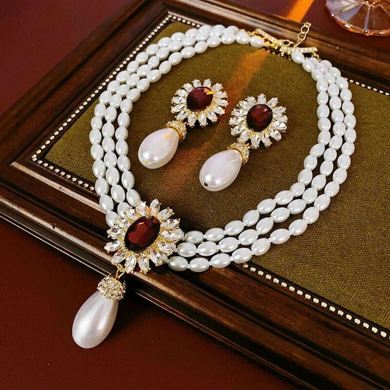 flower-inlaid-rhinestone-drop-pearl-necklace-earring-set-french-style-clavicle-chain-light-luxury-jewelry-sets-for-womenkimlud-womens-fashion-34624396