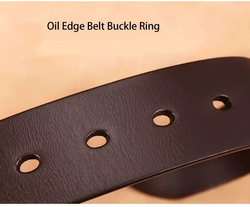 PU Leather Belt Coboy Style Pin Buckle 3.8cm Width For Everyday Business Casual — Dark | KIMLUD
