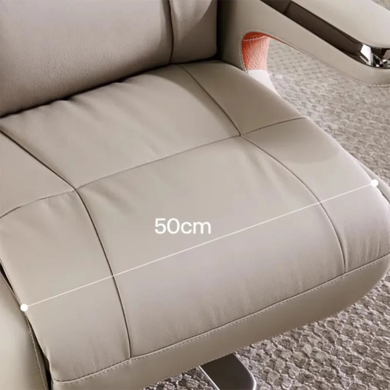 Synthetic Leather Executive Recliner Chair With Massage Function And Lumbar Support — Black | KIMLUD