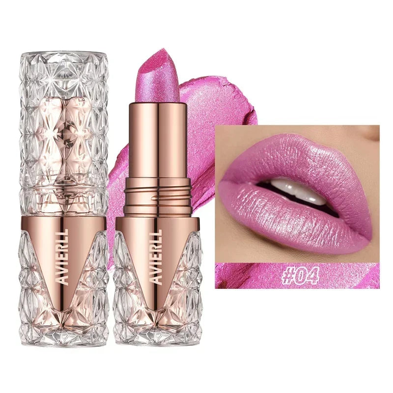 Pearlescent Lip Gloss 3 In 1 Lipstick Long Lasting Shine — Rose Pink | KIMLUD