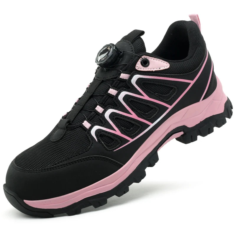 Women Safety Shoes For Work Safety Boots Breathable Steel Toe Puncture Proof Sport Work Sneakers Construction Tactical Boots