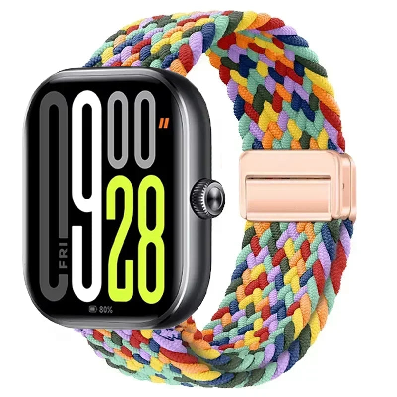 Magnetic Braided Nylon Loop Band for Xiaomi Redmi Watch 6 5 4 Strap Adjustable Sport Replacement Correa Bracelet Mi Band 9 8 Pro