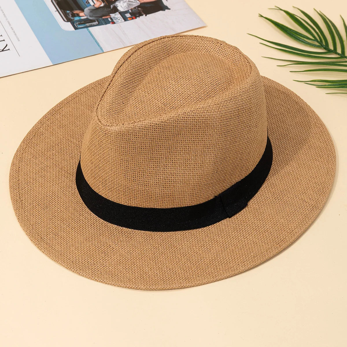 Panama Straw Wide Brim Hat Sun Shield — Natural | KIMLUD