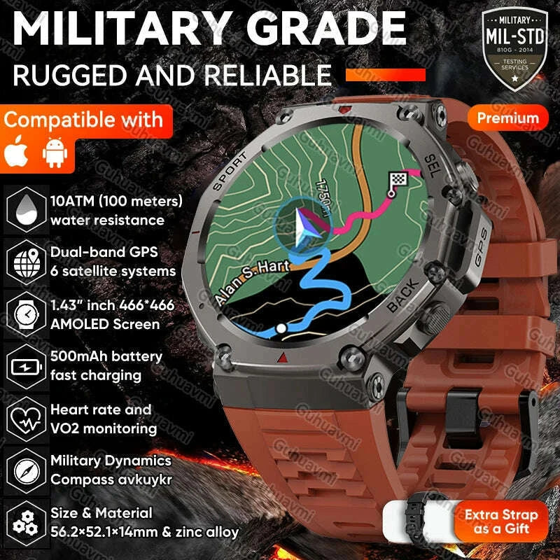 t-rex-3-built-in-dual-band-gps-military-smartwatch-men-compass-altimeter-barometric-10atmip69k-waterproof-170-sport-smartwatchkimlud-womens-fashion-34608240