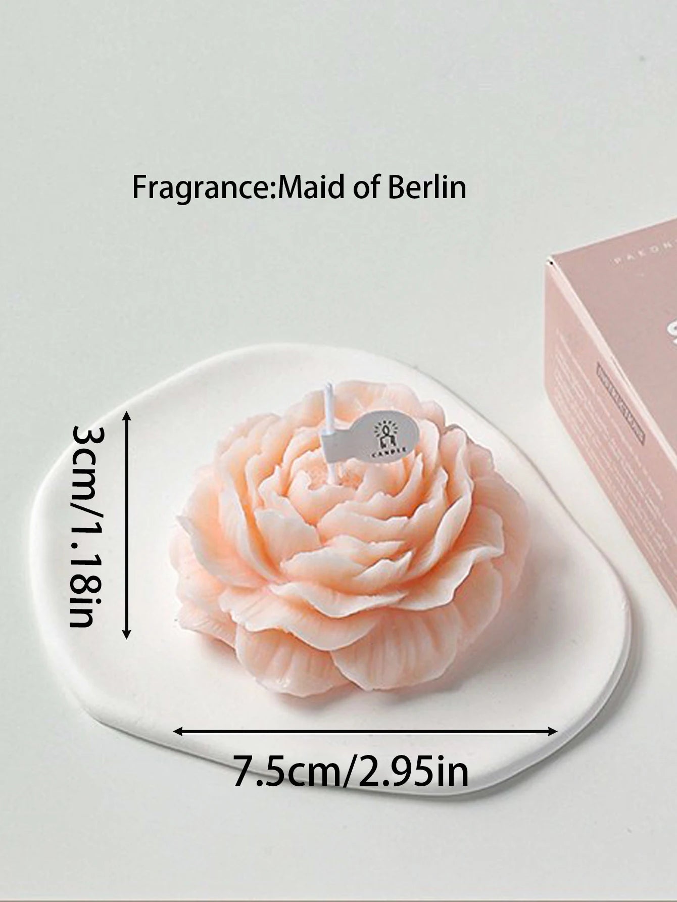 KIMLUD, 3D Peony Aromatic Candle Creative Flower Shape Aromatherapy Wedding Decor Gifts Box Valentine's Day Scented Souvenir Ornament, KIMLUD Womens Clothes