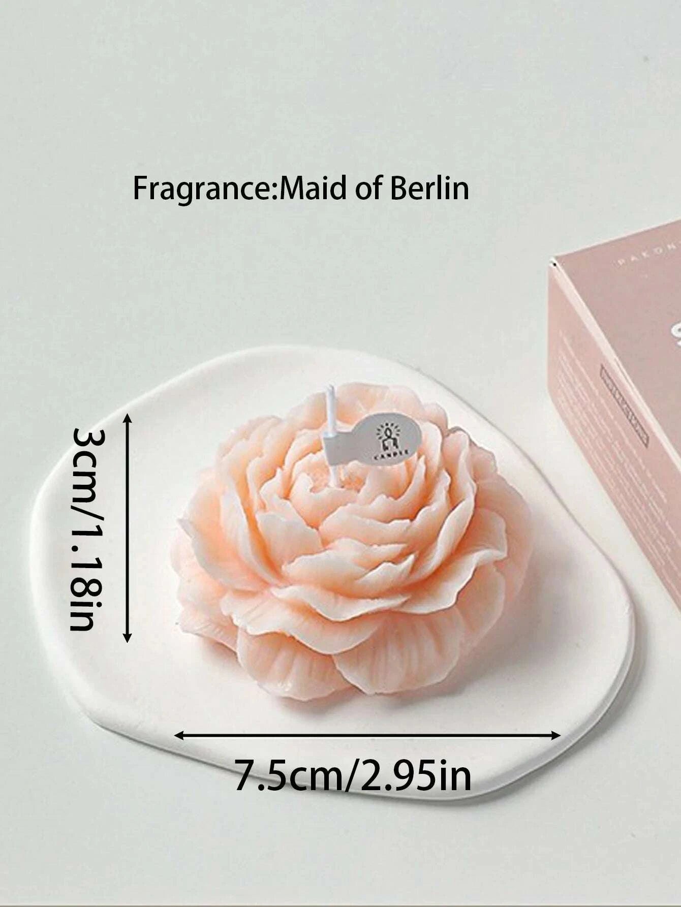 KIMLUD, 3D Peony Aromatic Candle Creative Flower Shape Aromatherapy Wedding Decor Gifts Box Valentine's Day Scented Souvenir Ornament, KIMLUD Womens Clothes