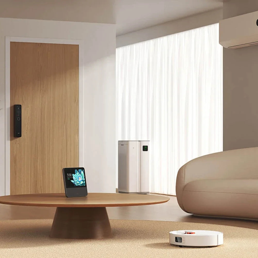 Sculpted Minimalist Robot Vacuum Mop 6000Pa Suction — White | KIMLUD