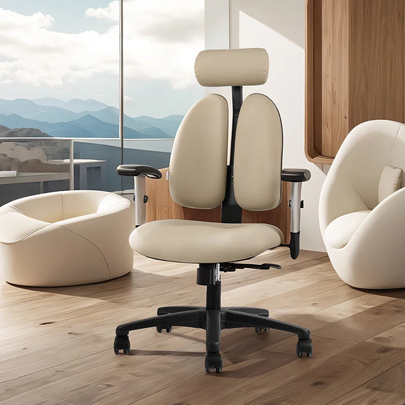 Premium Metal Office Chair With Armrests And Smooth Swivel Wheels — Black | KIMLUD