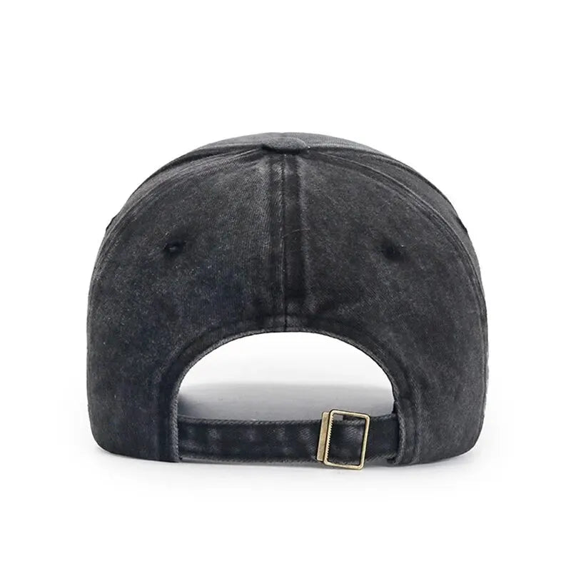 Cotton Baseball Cap Snapback Mesh — Black | KIMLUD