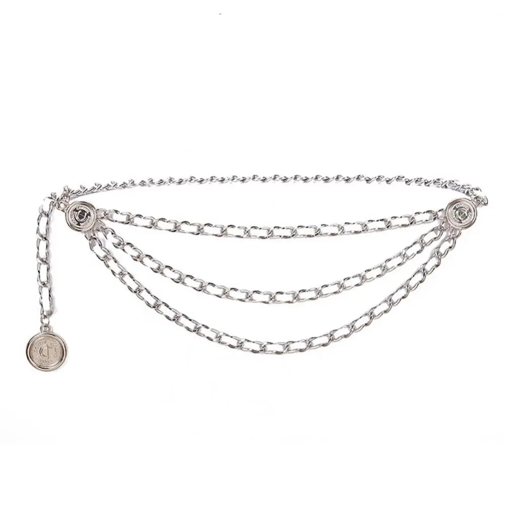Metal Tassel Chain Waist Belt Retro Pendant Decoration — Gold-Tone | KIMLUD