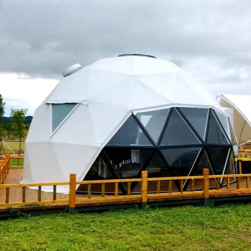 Geodesic Dome Tent 5-Meter Diameter — Cream | KIMLUD