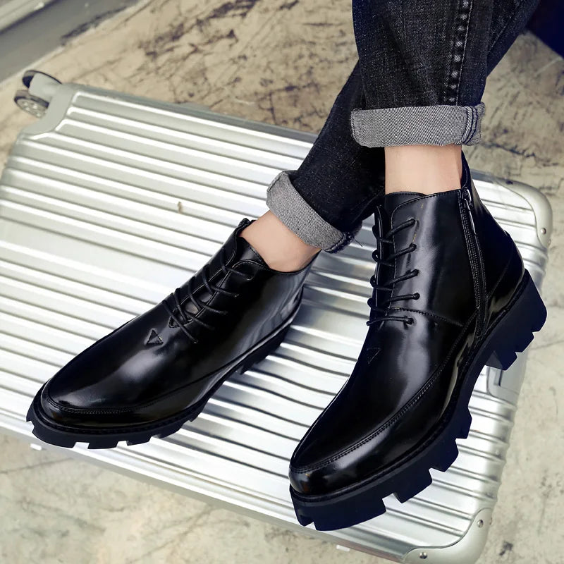 Boots – Platform – Ankle Boot With Lace-Up And Low Heel | KIMLUD