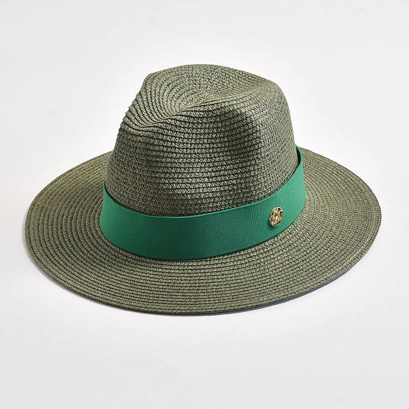 Panama Style Sun Hats Ribbon Decoration — Natural | KIMLUD