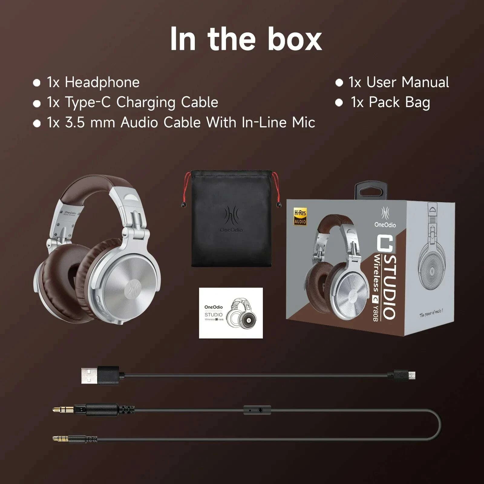 KIMLUD, Oneodio Upgrade Pro C Wireless Bluetooth 5.2 Headphones Over Ear Type C Sport Bluetooth Headset With Mic Hi-Res Audio 110Hrs, KIMLUD Womens Clothes