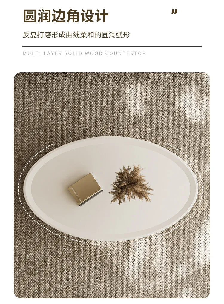 Minimalist Round Coffee Table Unique Aesthetic — White | KIMLUD